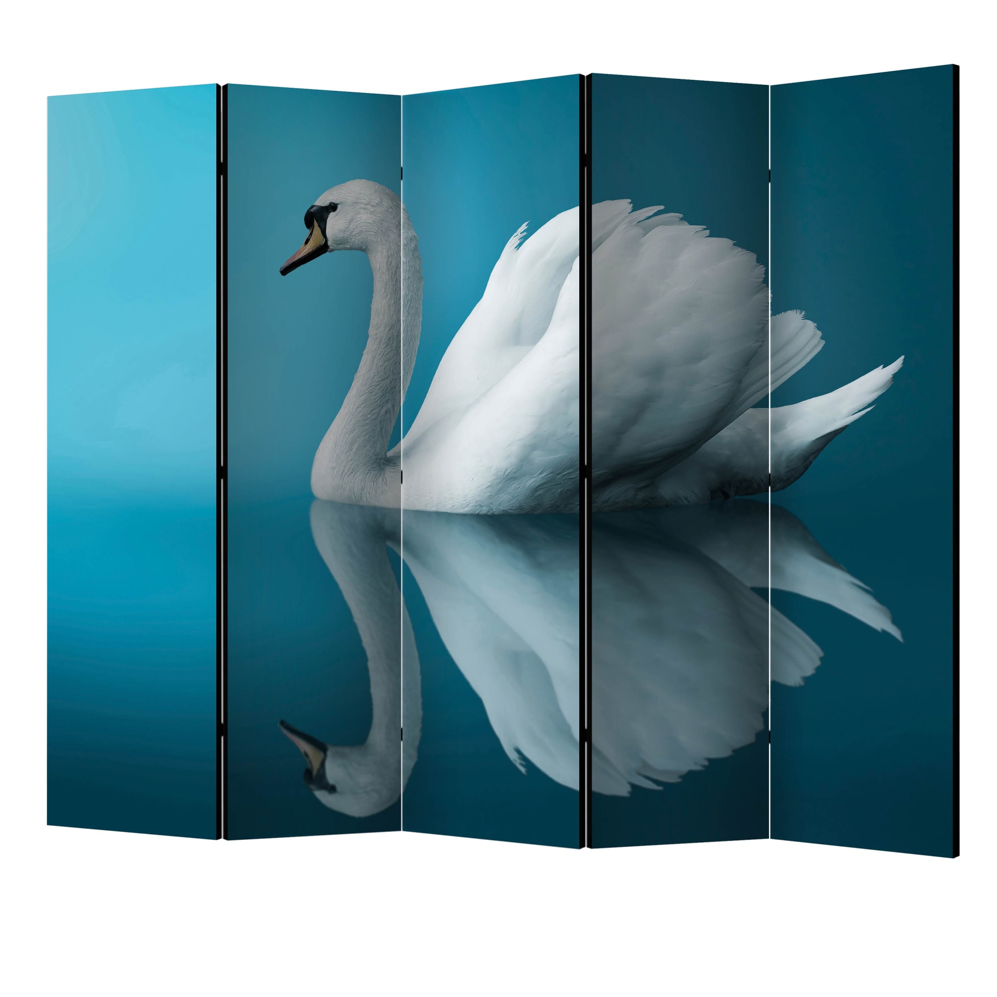 Paravan din 5 parti - Lebada reflectie II - 225 x 172 cm