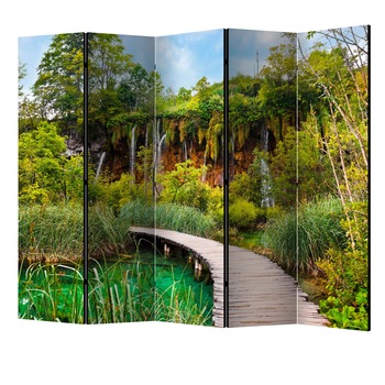 Paravan din 5 parti - Oaza verde II - 225 x 172 cm Paravan din 5 parti - Oaza verde II - 225 x 172 cm