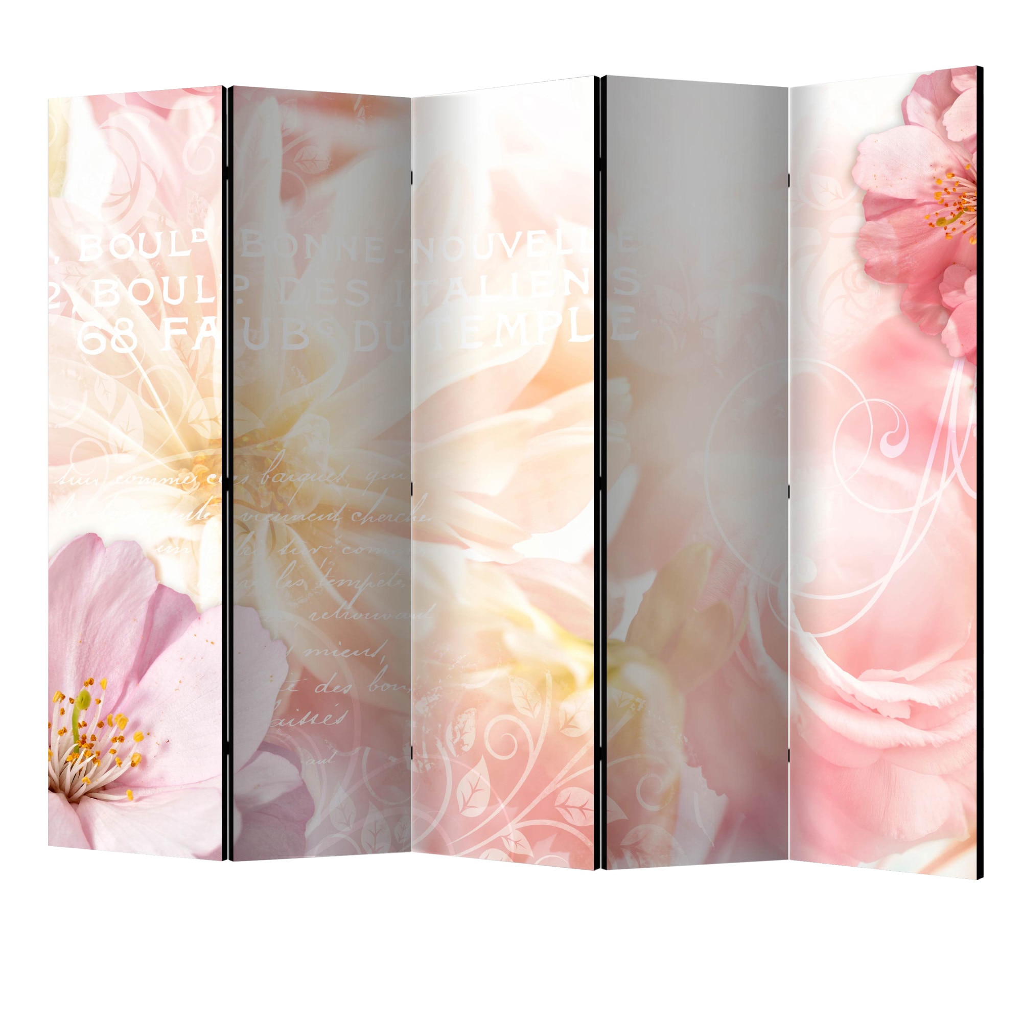 Paravan din 5 parti - Mesajul romantic II - 225 x 172 cm