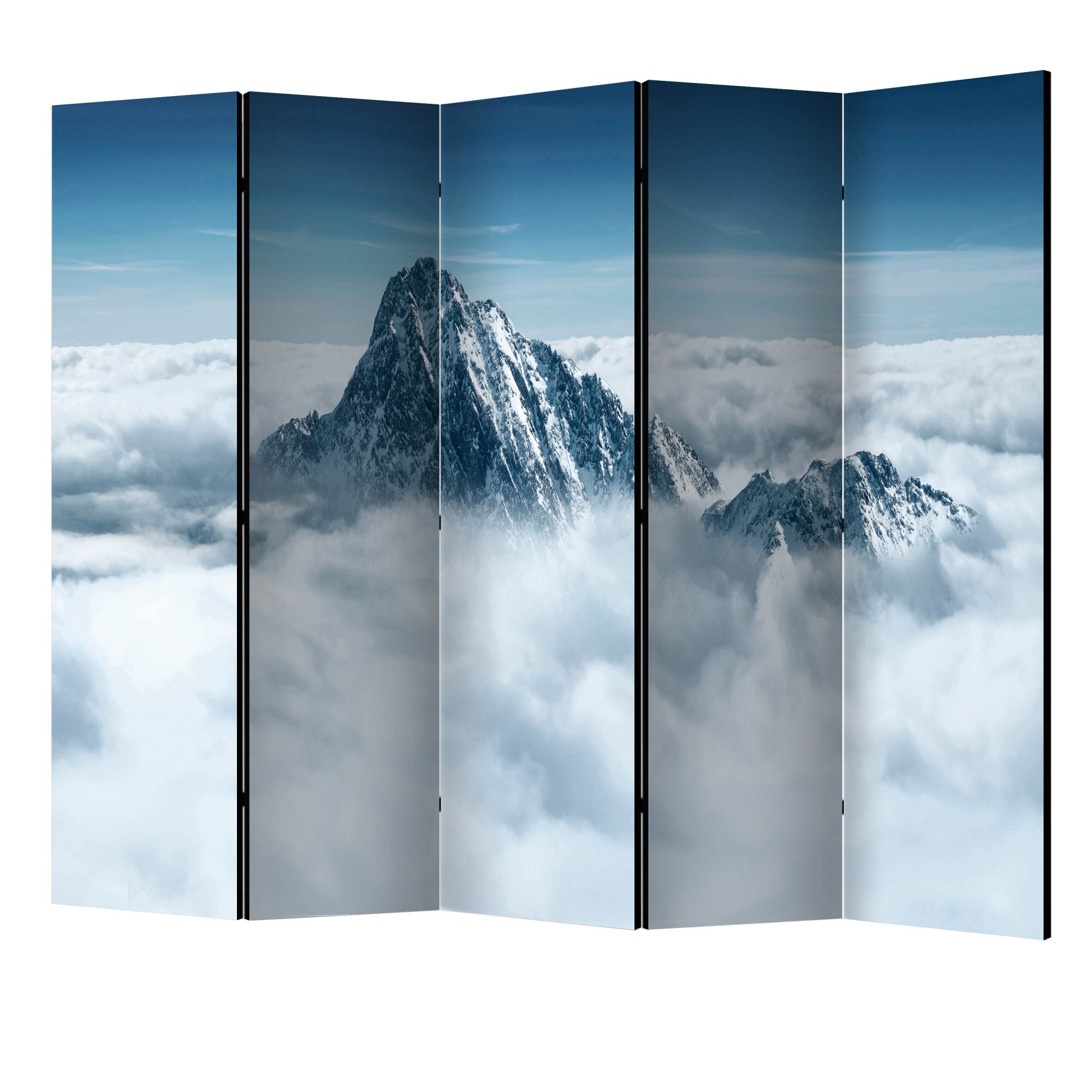Paravan din 5 parti - Muntele in nori II - 225 x 172 cm
