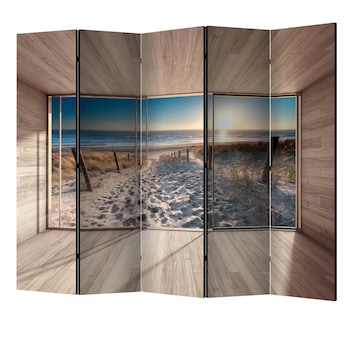 Paravan din 5 parti - Lounge modern by the sea II - 225 x 172 cm Paravan din 5 parti - Lounge modern by the sea II - 225 x 172 cm