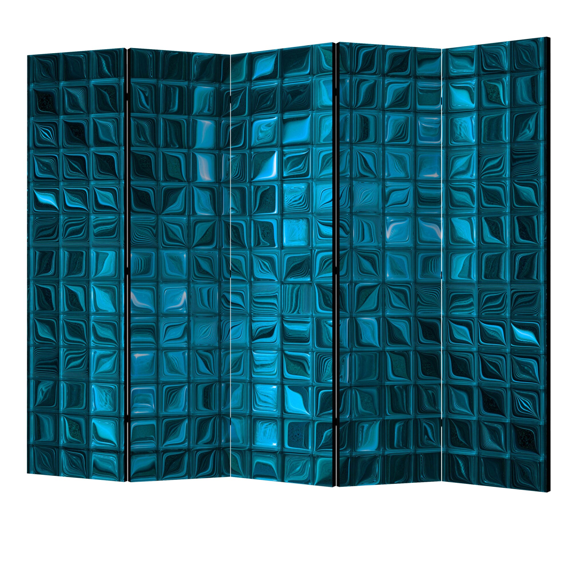 Paravan din 5 parti - Mozaic azur II - 225 x 172 cm