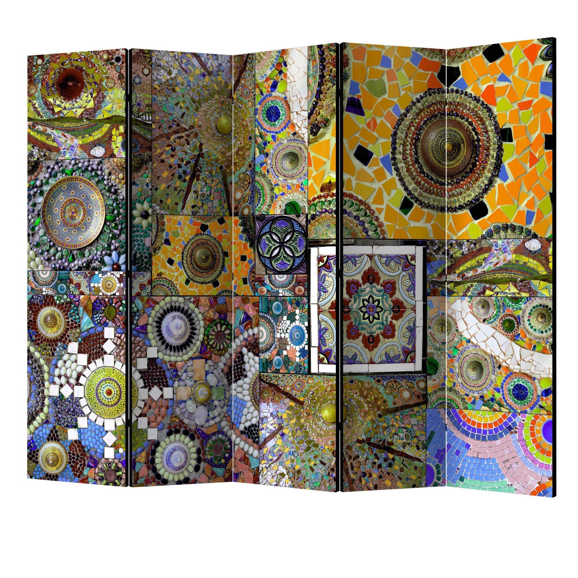 Paravan din 5 parti - Mozaic solar II - 225 x 172 cm