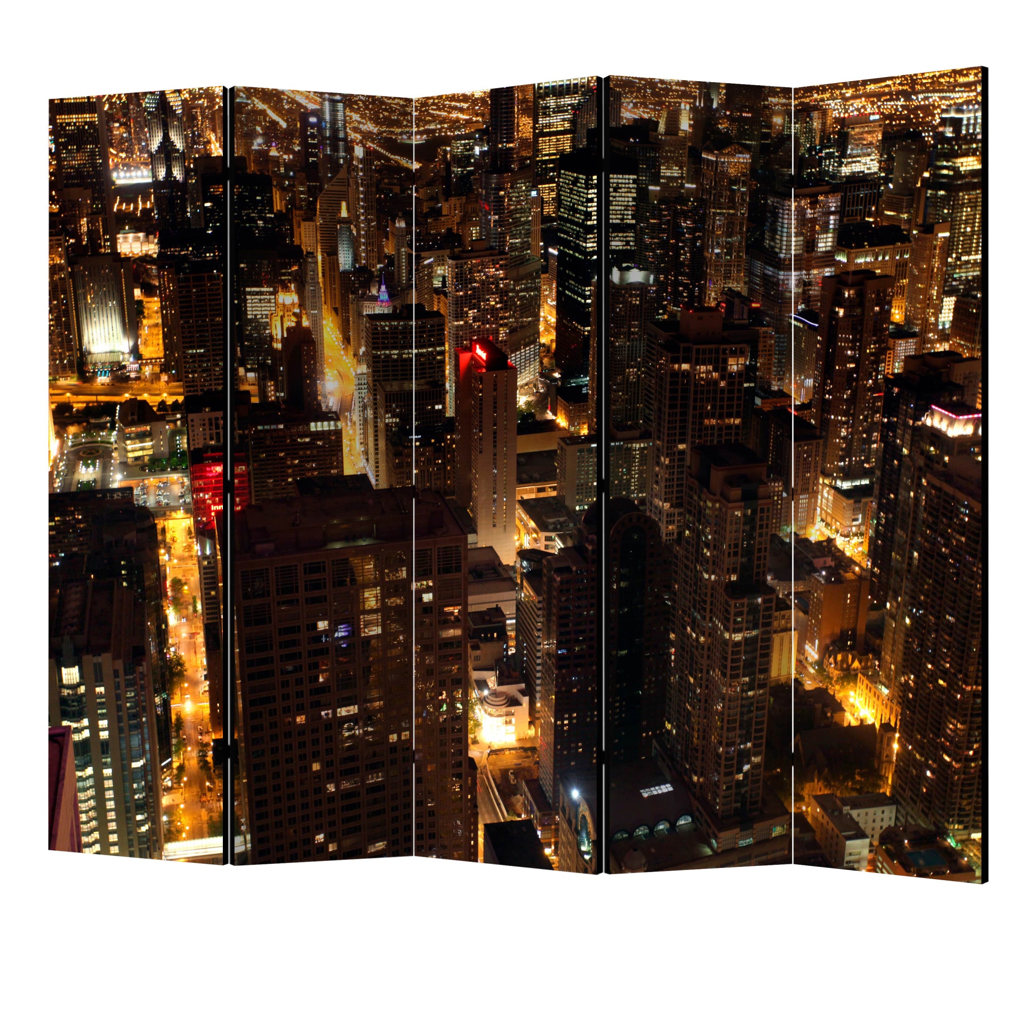 Paravan din 5 parti - Oras de noapte chicago sua II - 225 x 172 cm