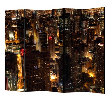 Paravan din 5 parti - Oras de noapte chicago sua II - 225 x 172 cm Paravan din 5 parti - Oras de noapte chicago sua II - 225 x 172 cm