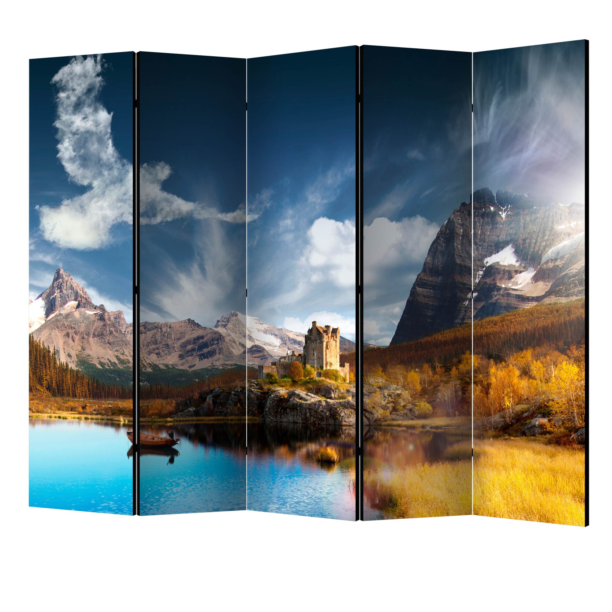 Paravan din 5 parti - Nori de pasare II - 225 x 172 cm