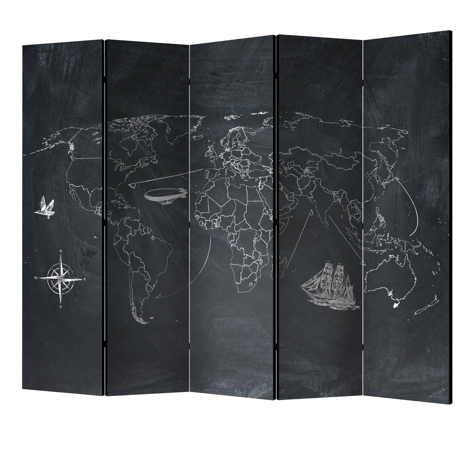 Paravan din 5 parti - Mica calatorie. calatorii mari II - 225 x 172 cm