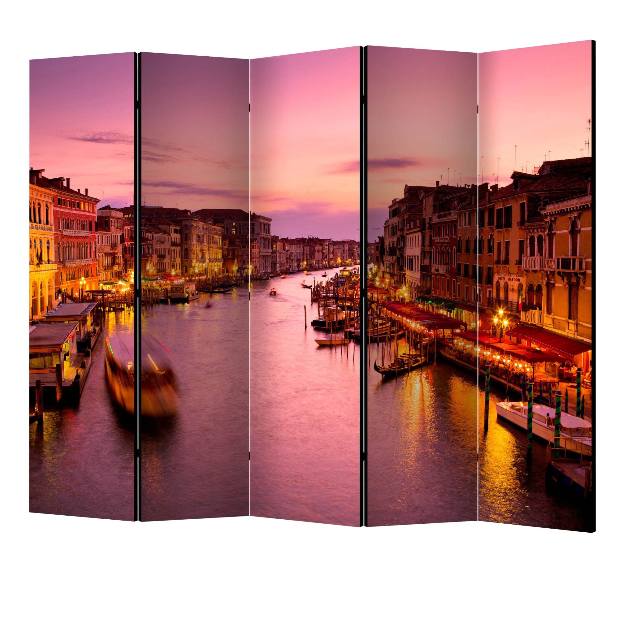 Paravan din 5 parti - Orasul iubitorilor venetia noaptea II - 225 x 172 cm