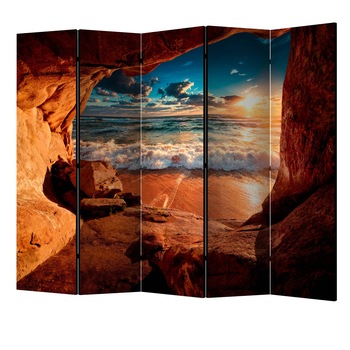 Paravan din 5 parti - Pestera plaja II - 225 x 172 cm Paravan din 5 parti - Pestera plaja II - 225 x 172 cm
