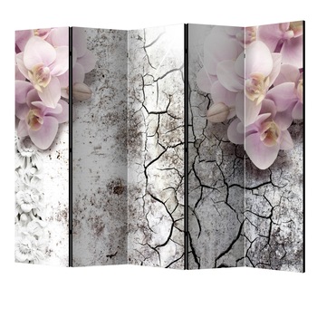Paravan din 5 parti - Orhidee rosii stralucitoare II - 225 x 172 cm Paravan din 5 parti - Orhidee rosii stralucitoare II - 225 x 172 cm