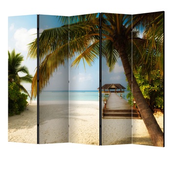 Paravan din 5 parti - Plaja paradis II - 225 x 172 cm Paravan din 5 parti - Plaja paradis II - 225 x 172 cm