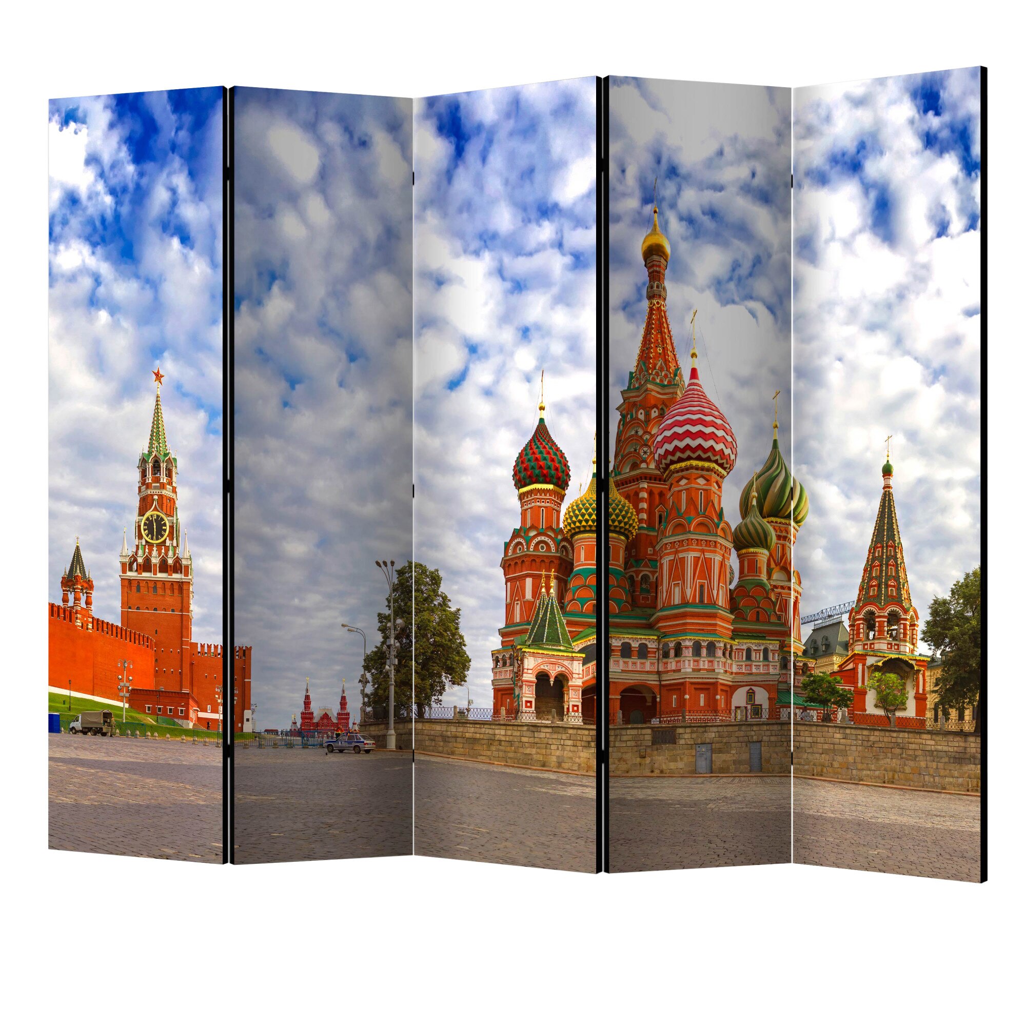 Paravan din 5 parti - Piata rosie moscova rusia II - 225 x 172 cm