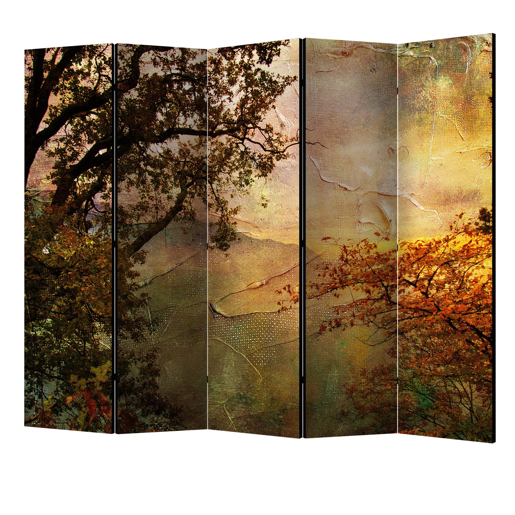 Paravan din 5 parti - Picteaza toamna II - 225 x 172 cm