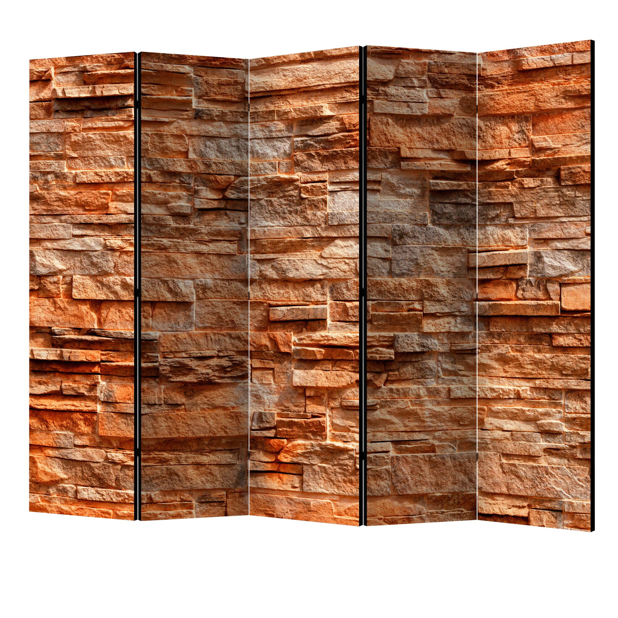 Paravan din 5 parti - Piatra portocalie II - 225 x 172 cm