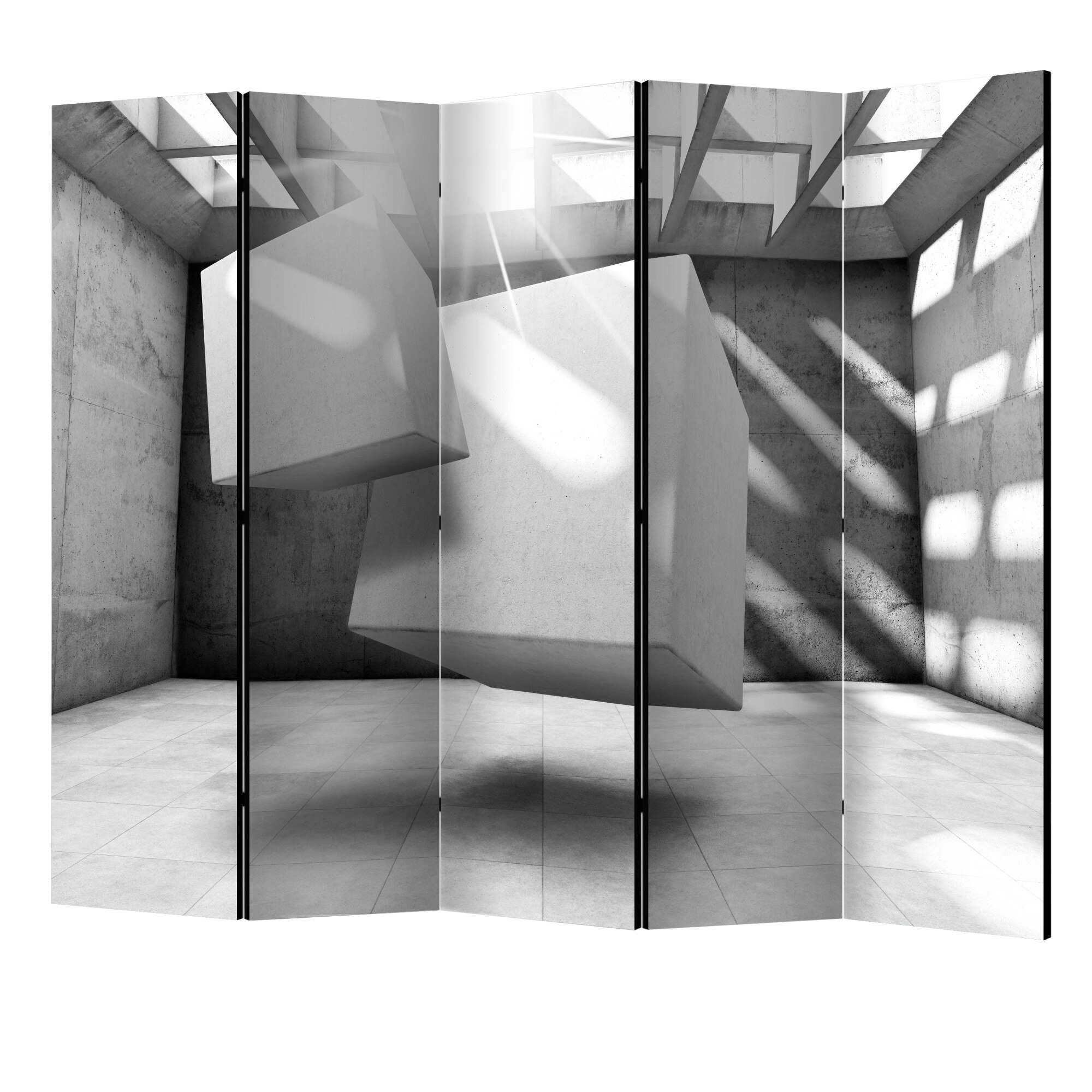 Paravan din 5 parti - Patratele de dans II - 225 x 172 cm