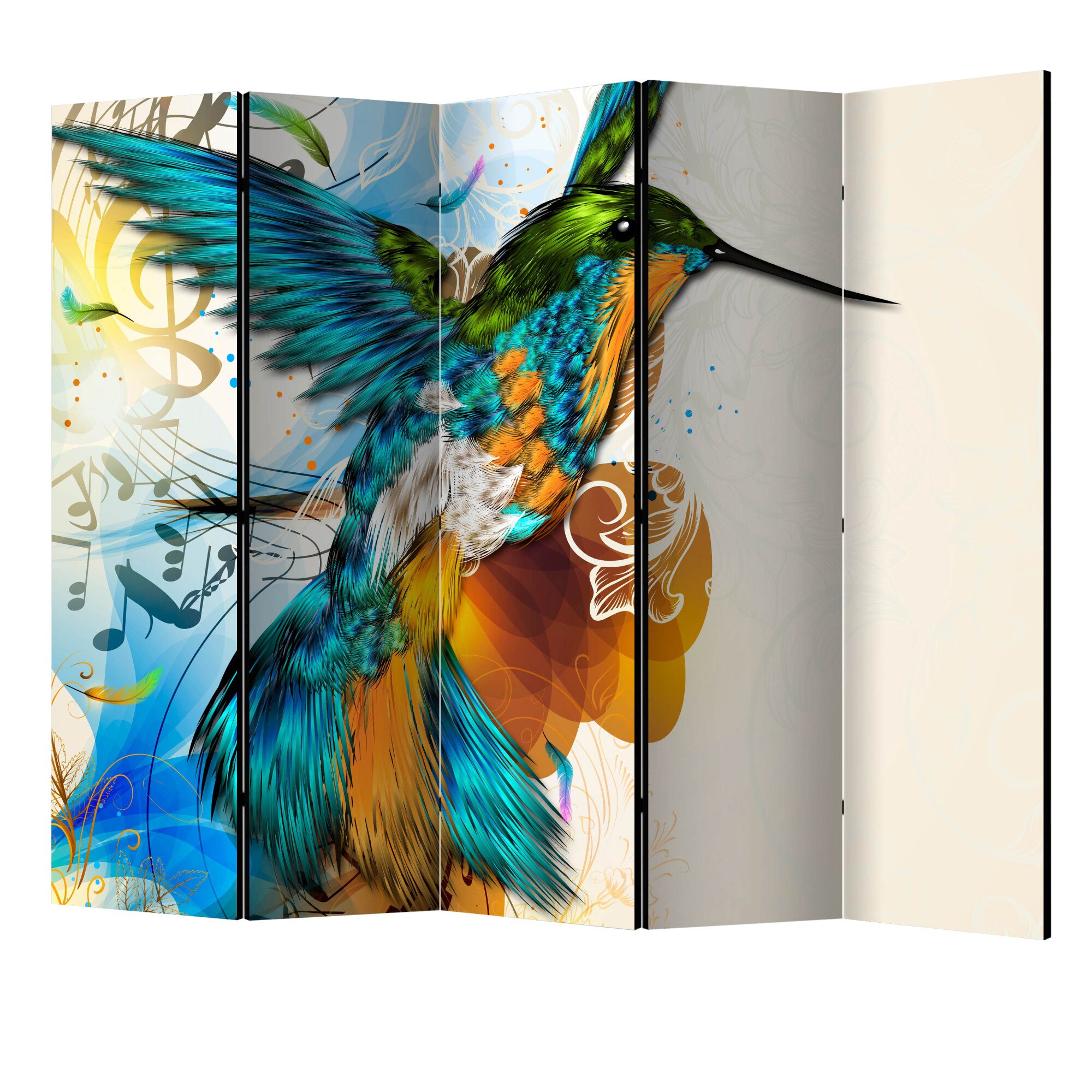Paravan din 5 parti - Pasare minunata II - 225 x 172 cm
