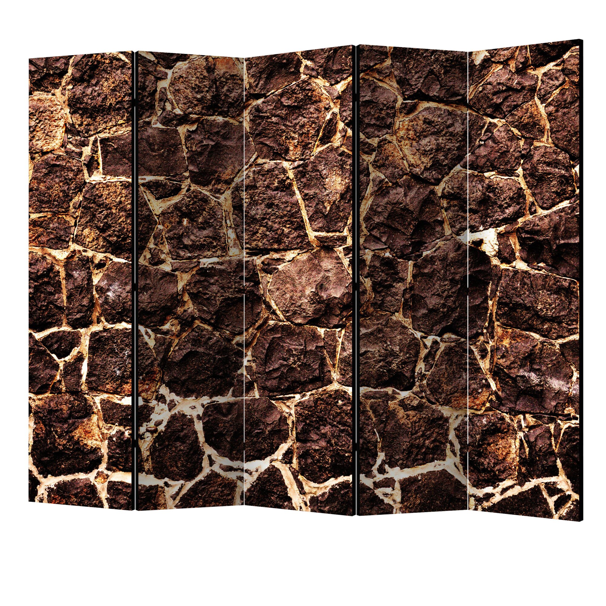 Paravan din 5 parti - Pestera brown II - 225 x 172 cm