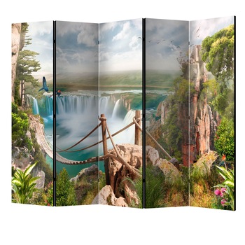 Paravan din 5 parti - Paradisul ascuns II - 225 x 172 cm Paravan din 5 parti - Paradisul ascuns II - 225 x 172 cm