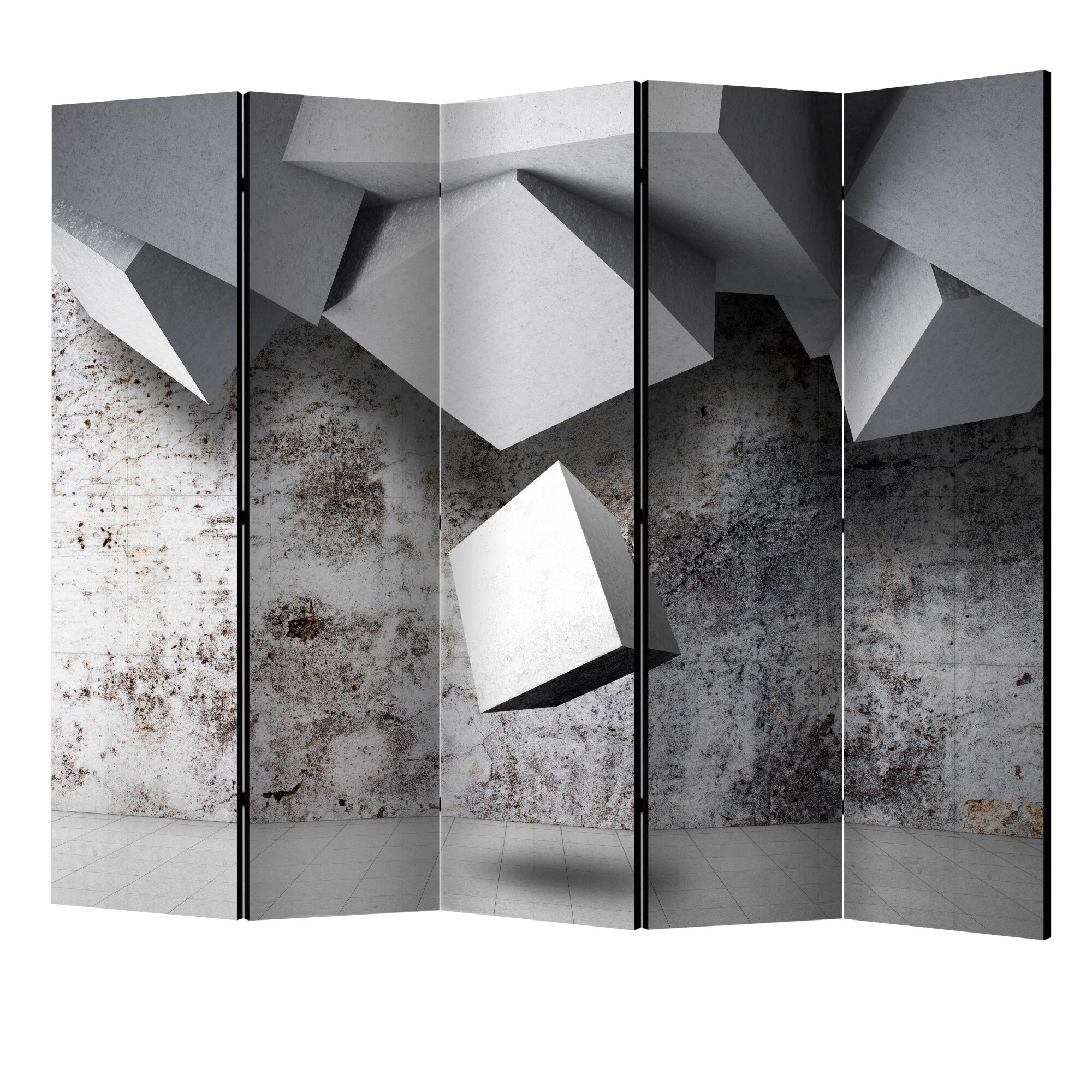 Paravan din 5 parti - Ploaie geometrica II - 225 x 172 cm