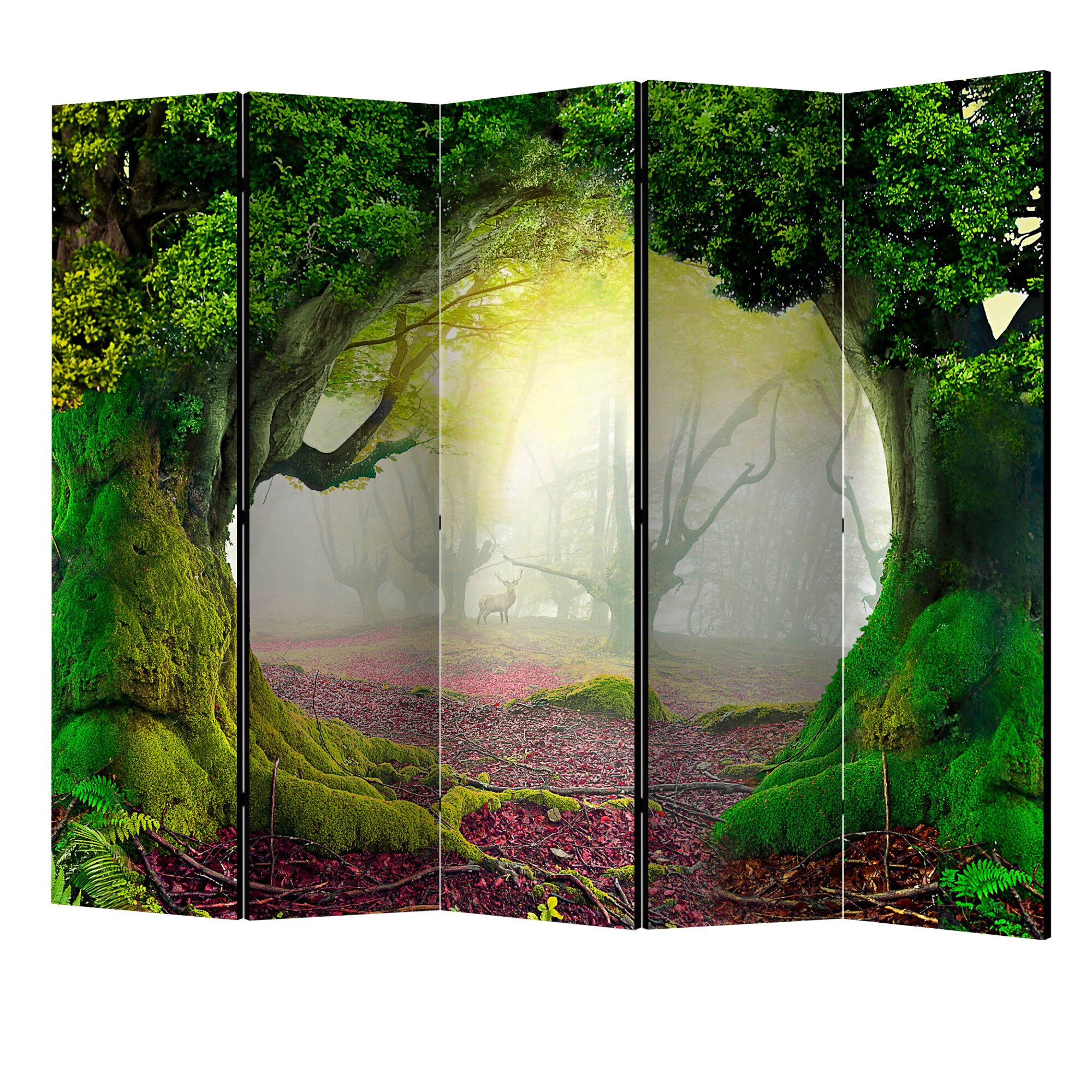 Paravan din 5 parti - Padurea fermecata II - 225 x 172 cm