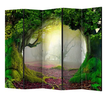 Paravan din 5 parti - Padurea fermecata II - 225 x 172 cm Paravan din 5 parti - Padurea fermecata II - 225 x 172 cm