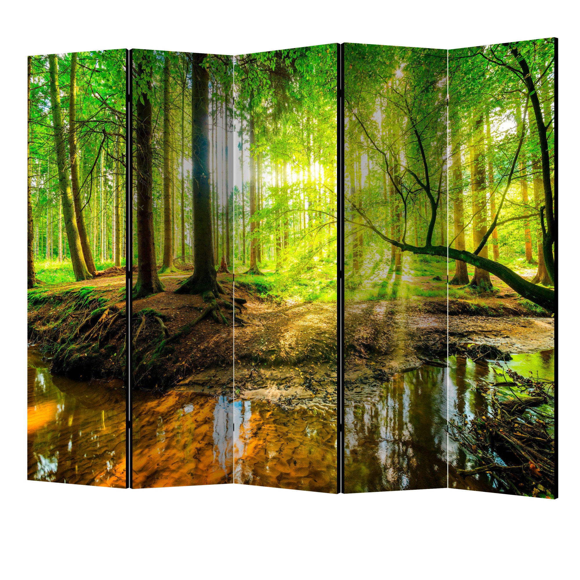 Paravan din 5 parti - Paraul II de padure - 225 x 172 cm
