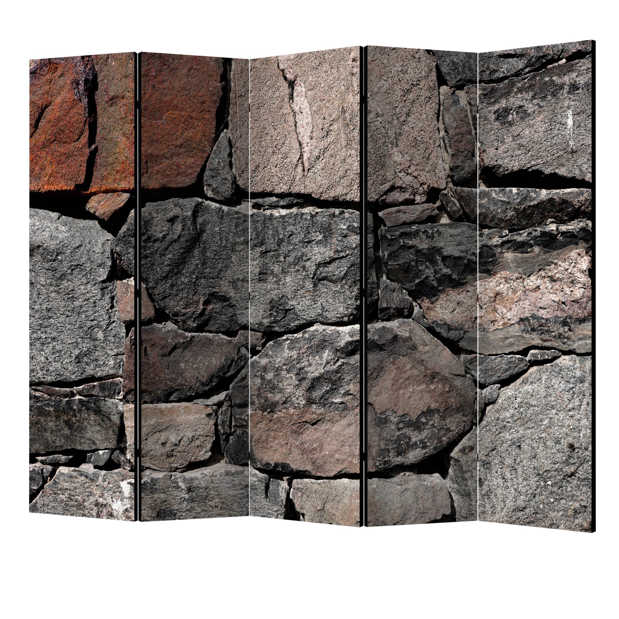 Paravan din 5 parti - Pietre intunecate II - 225 x 172 cm