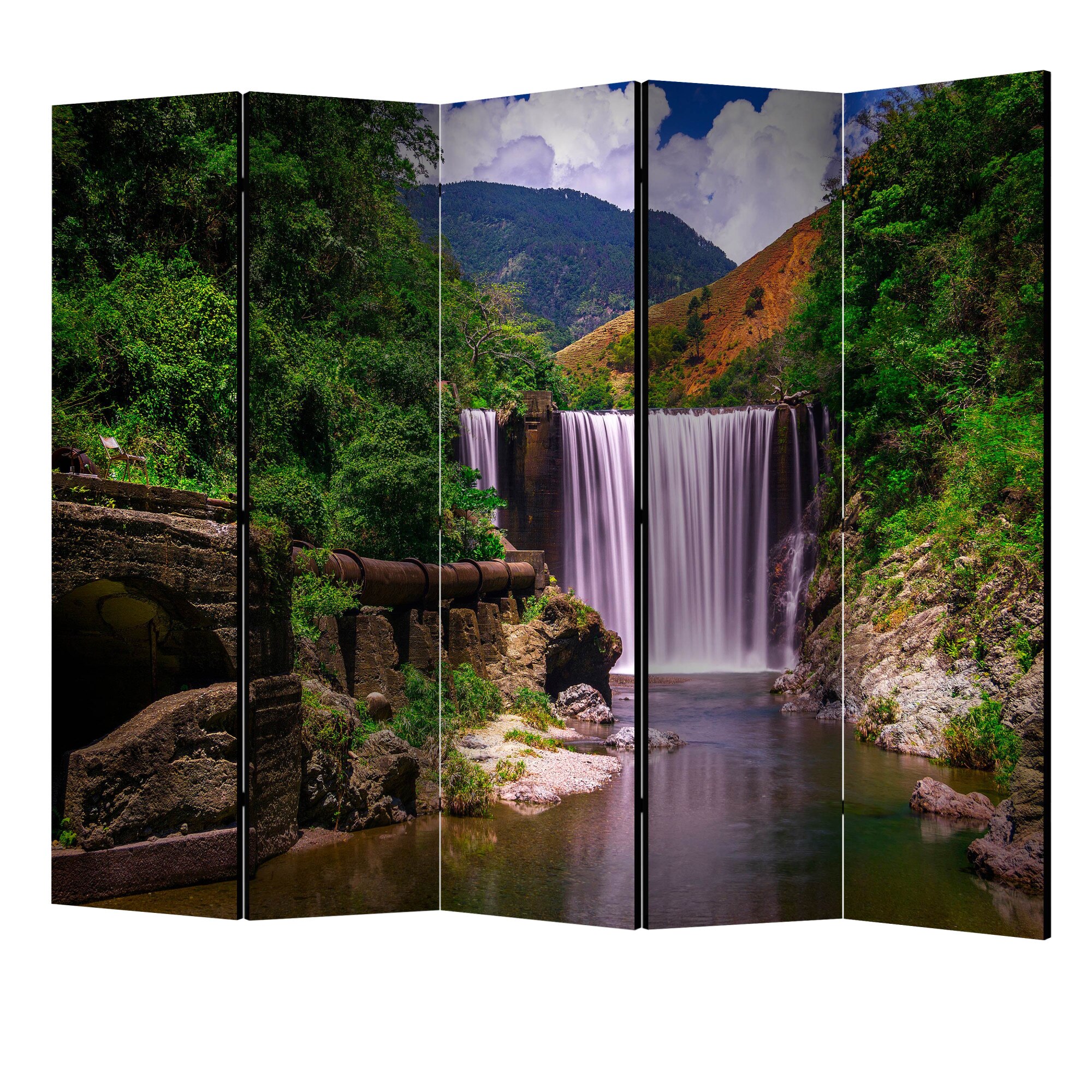 Paravan din 5 parti - Reggae falls II - 225 x 172 cm