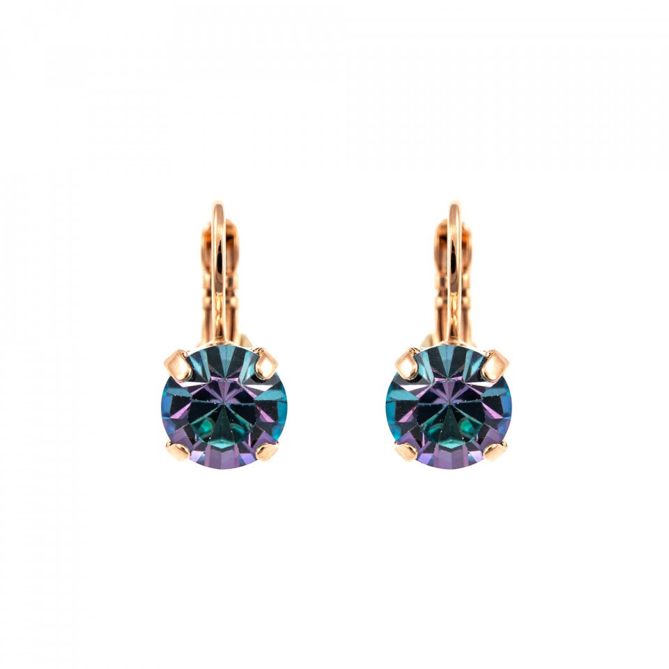 Cercei placati cu Aur roz de 24K, Cristale Swarovski, Black Diamond by Roxannes - Mariana Jewellery, Albastru 1440-001VLRG6
