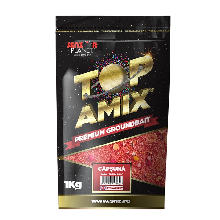 Стръв Senzor Planet TOP AMIX, Шаран, Ягода, 1 кг