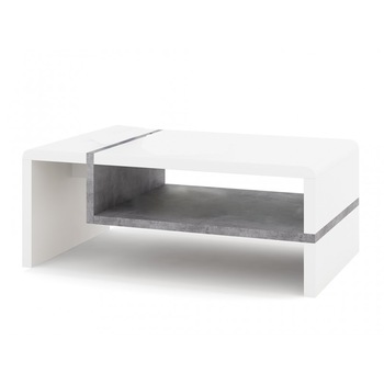 Masa de cafea, Mazzoni, FOLK, alb/beton, 110 x 60 cm Masa de cafea, Mazzoni, FOLK, alb/beton, 110 x 60 cm