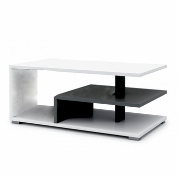 Masa de cafea, Mazzoni, LINK, Alb/Negru, 90 x 50 cm Masa de cafea, Mazzoni, LINK, Alb/Negru, 90 x 50 cm