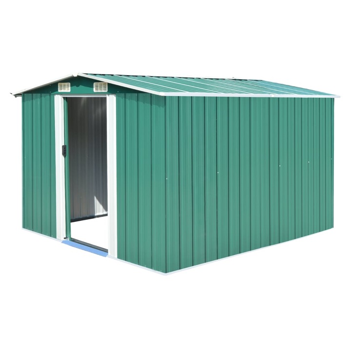 VidaXL zöld fém kerti fészer 257 x 298 x 178 cm 143340