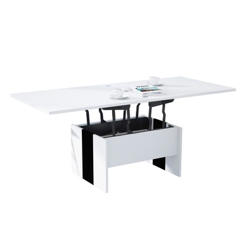 Masa de cafea, Mazzoni, SOLO, Alb/Negru, 90 x 80 cm Masa de cafea, Mazzoni, SOLO, Alb/Negru, 90 x 80 cm