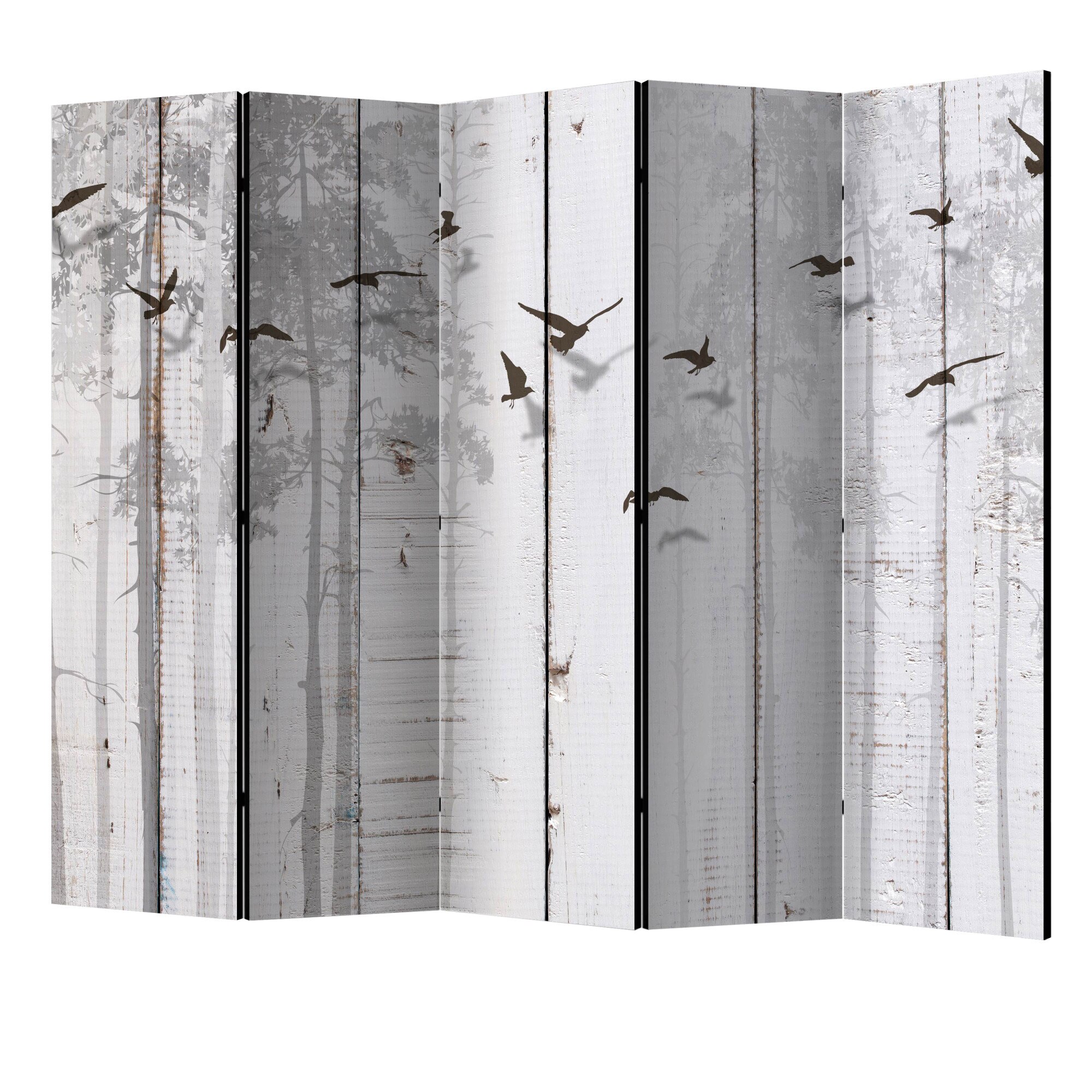 Paravan din 5 parti - Pasari pe placi II - 225 x 172 cm