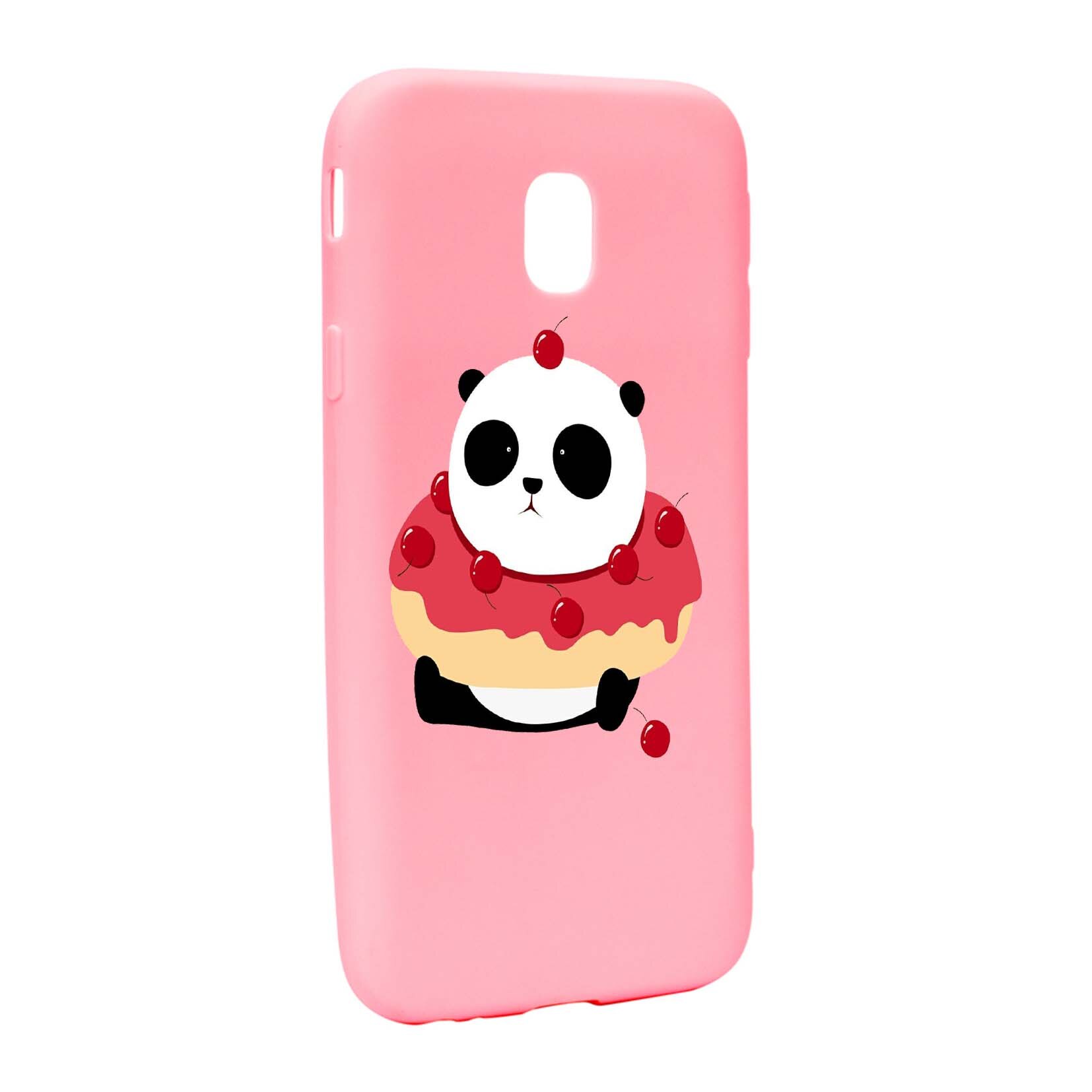 Husa de protectie Sweet Panda, pentru Samsung Galaxy J7 2017, rezistenta la uzura, anti-alunecare, din silicon Premium, P585
