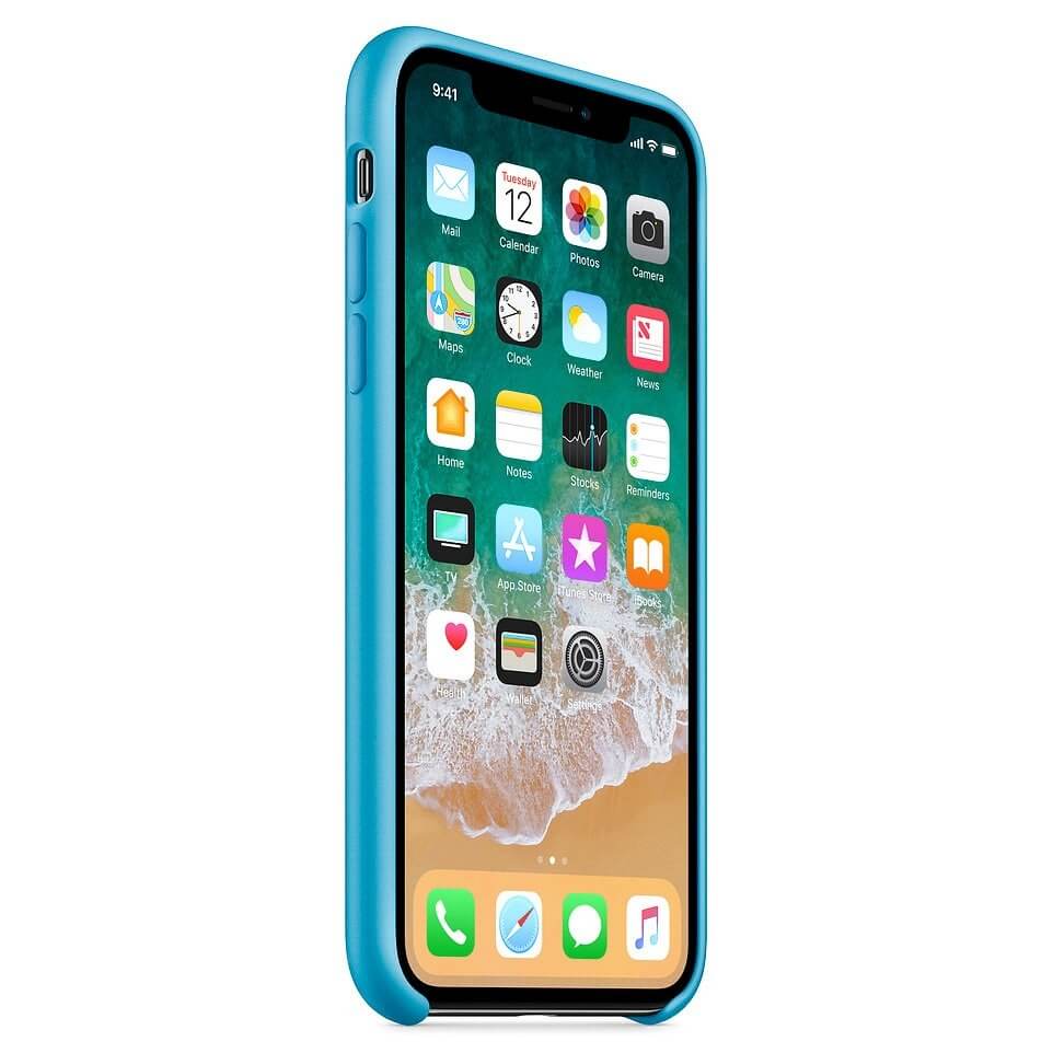 Husa iPhone X, iPhone XS, Premium, Silicon Flexibil, Matte, Albastru