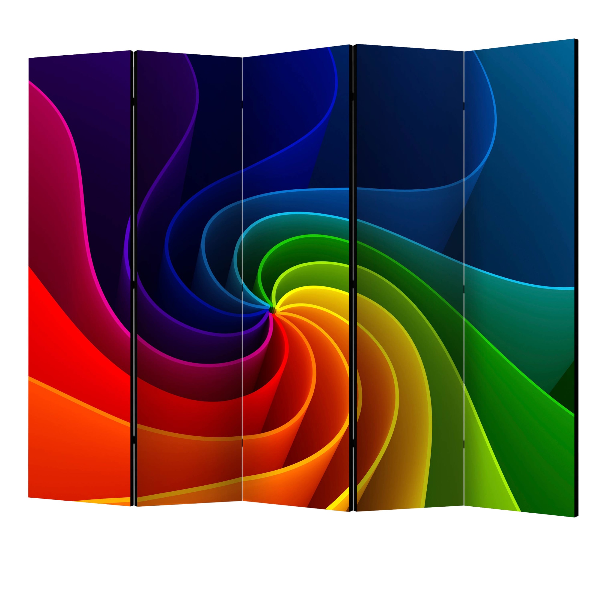 Paravan din 5 parti - Pinwheel colorat II - 225 x 172 cm