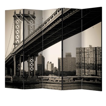Paravan din 5 parti - Podul manhattan new york II - 225 x 172 cm Paravan din 5 parti - Podul manhattan new york II - 225 x 172 cm