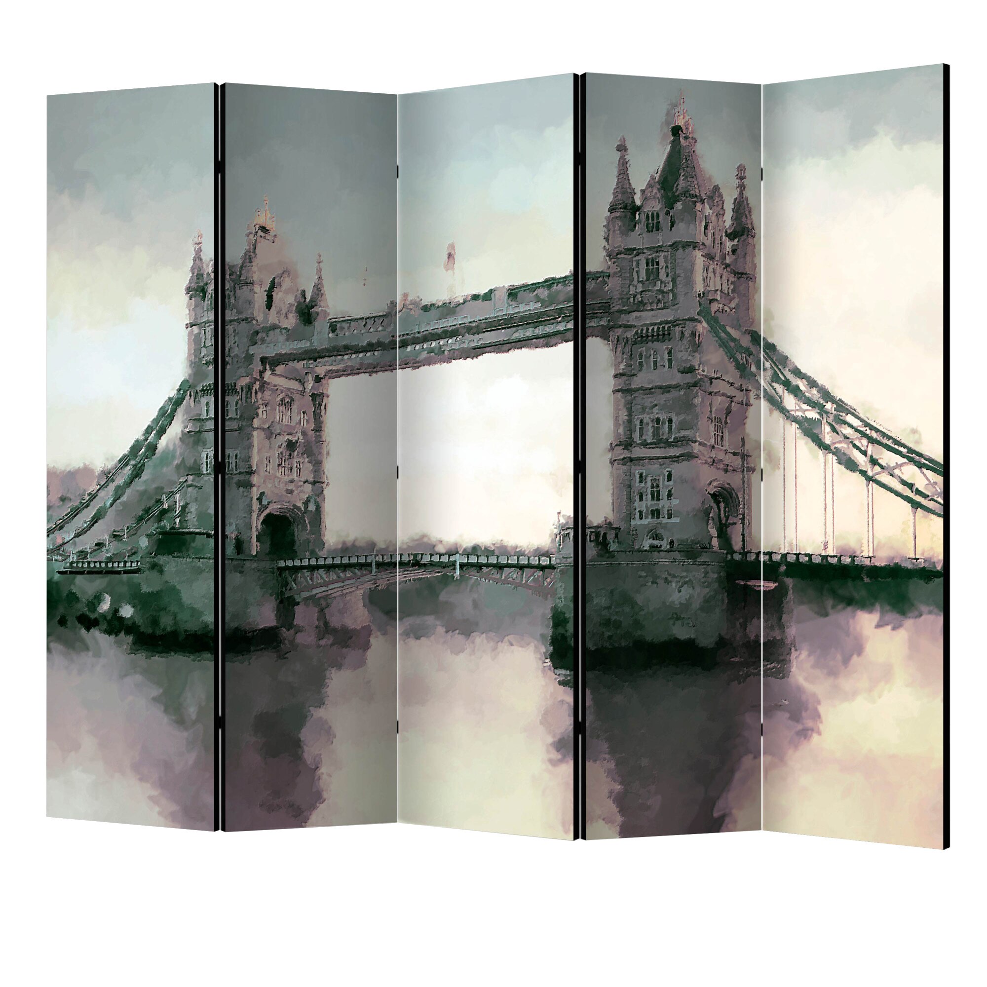 Paravan din 5 parti - Podul turnului victorian II - 225 x 172 cm