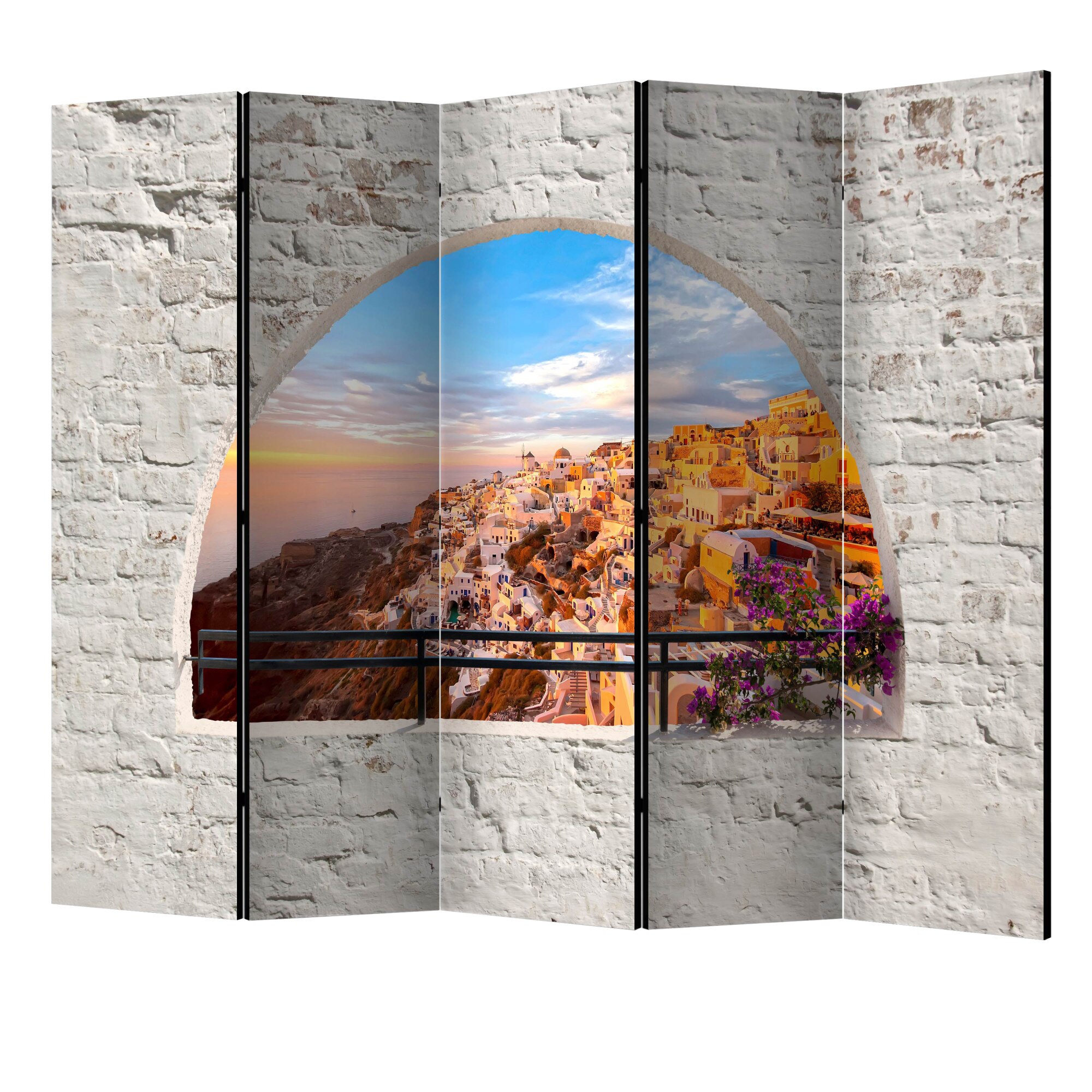 Paravan din 5 parti - Santorini II - 225 x 172 cm