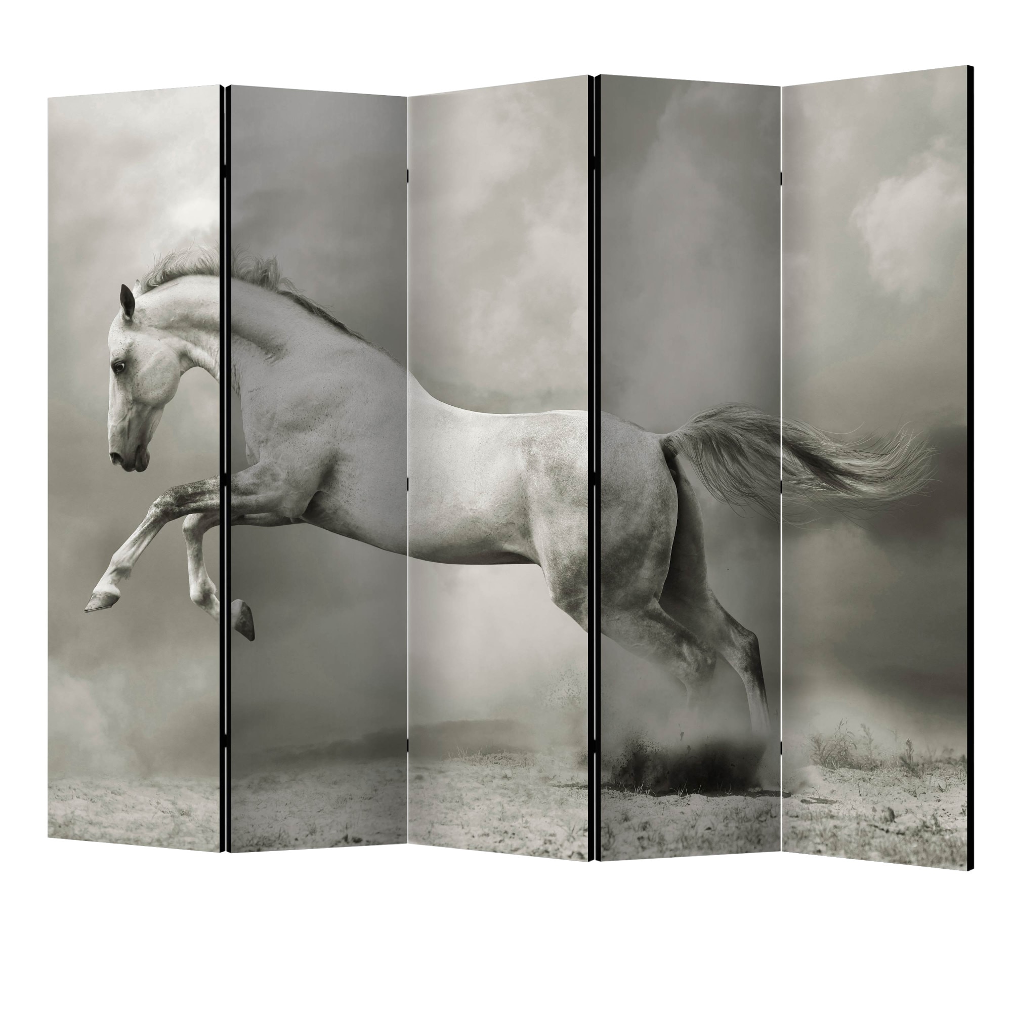 Paravan din 5 parti - Stalion salbatic II - 225 x 172 cm