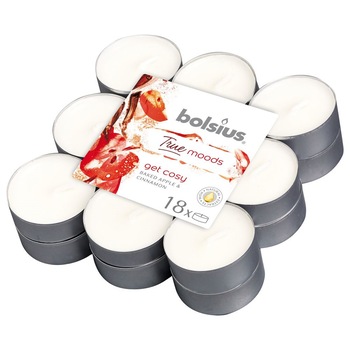Lumanare pastila 4h 18 buc Bolsius - Get Cosy - Mar copt si scortisoara Lumanare pastila 4h 18 buc Bolsius - Get Cosy - Mar copt si scortisoara