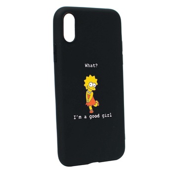 Husa de protectie Lisa - I'm a good girl, pentru Apple iPhone XS / X, rezistenta la uzura, anti-alunecare, din silicon Premium, B591 Husa de protectie Lisa - I'm a good girl, pentru Apple iPhone XS / X, rezistenta la uzura, anti-alunecare, din silicon Premium, B591