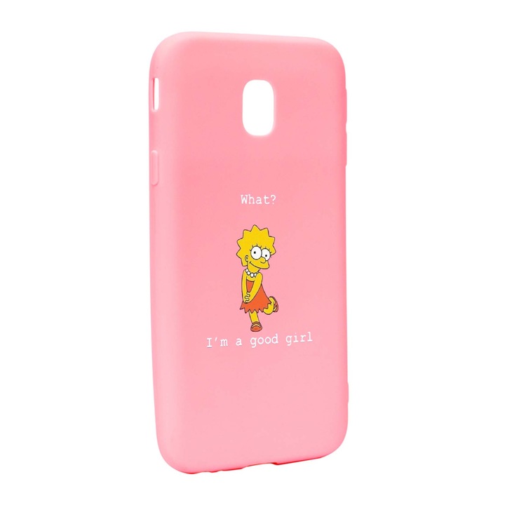 Husa de protectie Lisa - I'm a good girl, pentru Samsung Galaxy J7 2018, rezistenta la uzura, anti-alunecare, din silicon Premium, P591