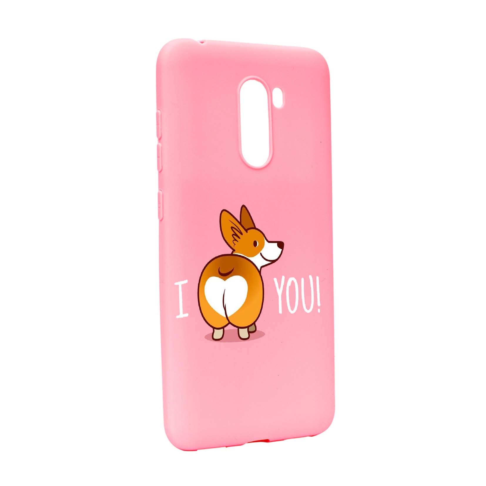 Husa de protectie Sweet Doggy Emoji, pentru Xiaomi PocoPhone F1, rezistenta la uzura, anti-alunecare, din silicon Premium, P593