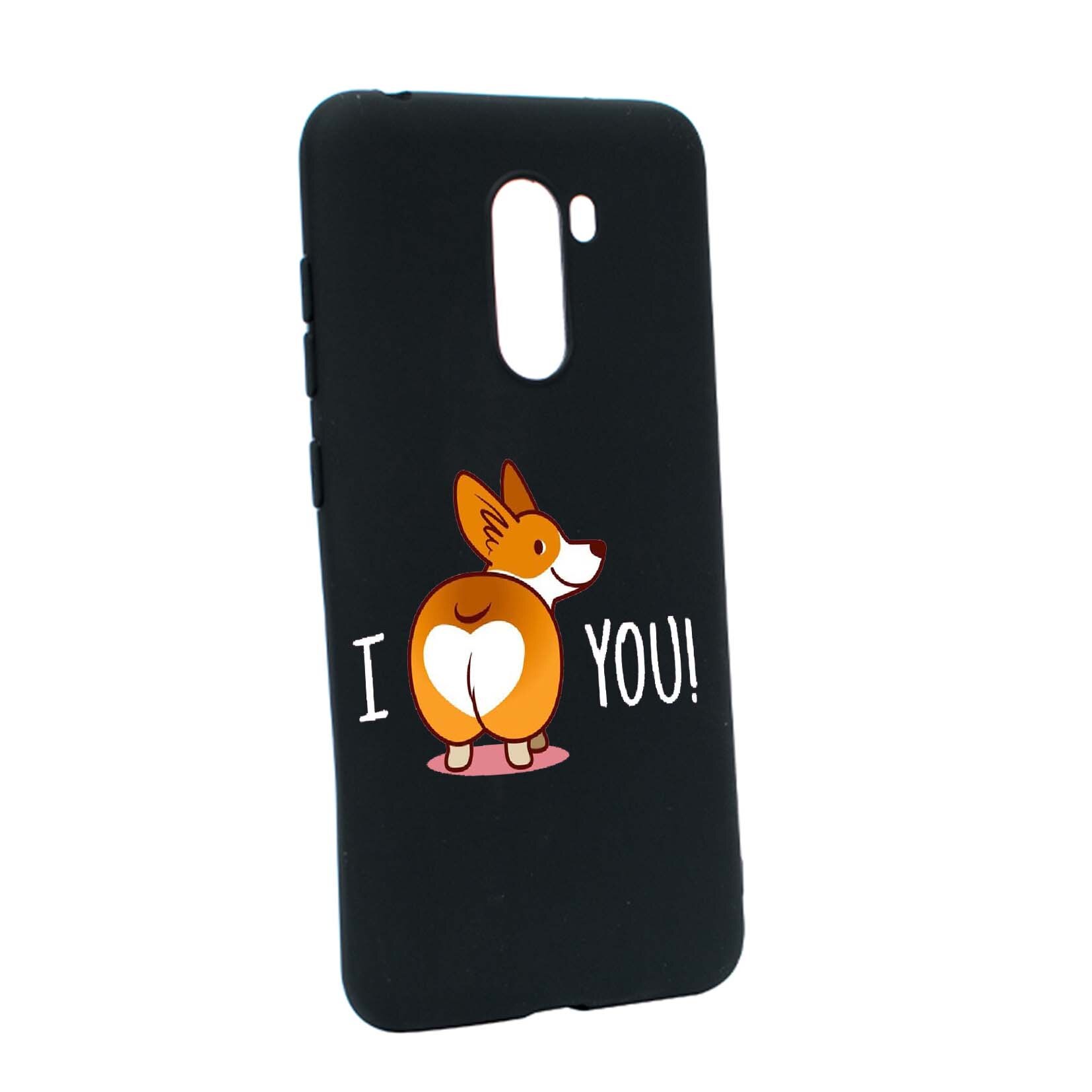 Husa de protectie Sweet Doggy Emoji, pentru Xiaomi PocoPhone F1, rezistenta la uzura, anti-alunecare, din silicon Premium, B593