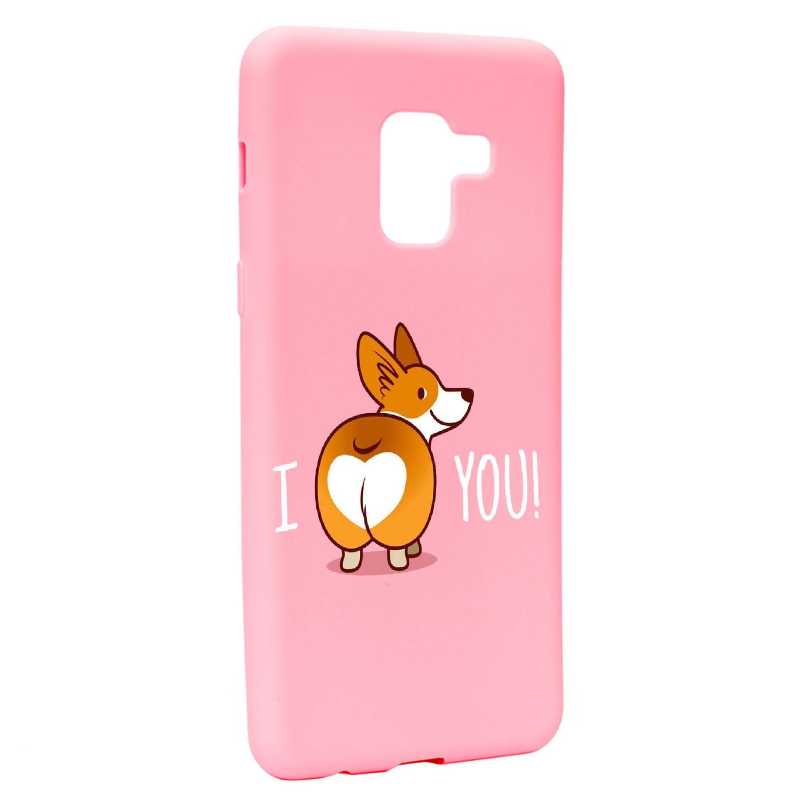 Husa de protectie Sweet Doggy Emoji, pentru Samsung Galaxy A5 2018, rezistenta la uzura, anti-alunecare, din silicon Premium, P593