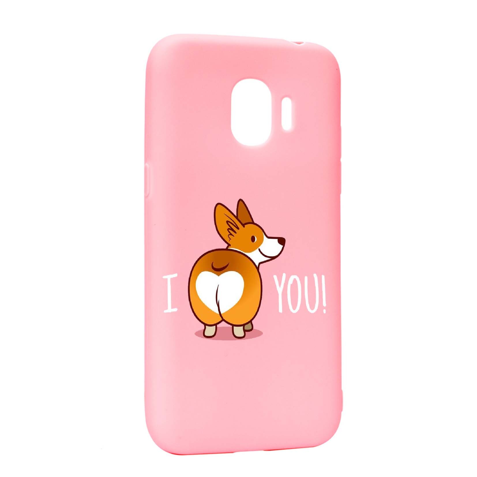 Husa de protectie Sweet Doggy Emoji, pentru Samsung Galaxy J4 2018, rezistenta la uzura, anti-alunecare, din silicon Premium, P593