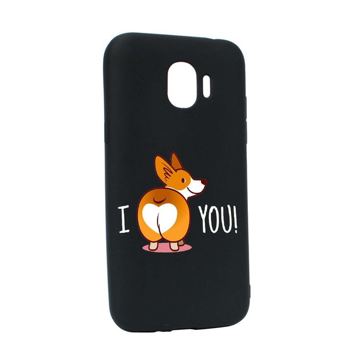 Husa de protectie Sweet Doggy Emoji, pentru Samsung Galaxy J4 2018, rezistenta la uzura, anti-alunecare, din silicon Premium, B593